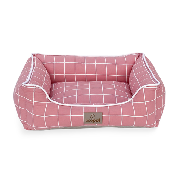 Cama Luxo Tricoline Grid Rosa