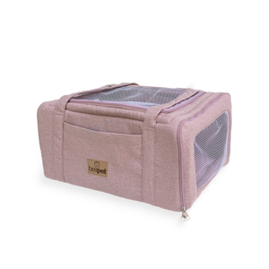 Bolsa de Avião Rústico Linho Quartzo Rosa