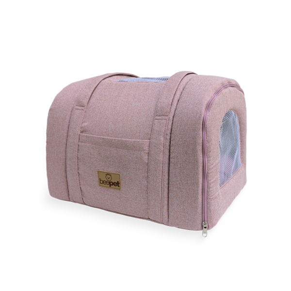 Bolsa de Transporte Rústico Linho Quartzo Rosa
