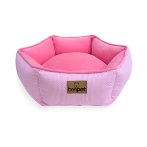 Cama Hexagonal Tricô Rosa