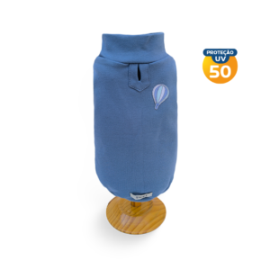 Regata Malha Azul Jeans Balão