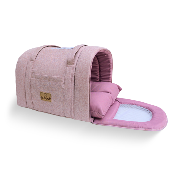 Bolsa de Transporte Rústica Linho Quartzo Rosa