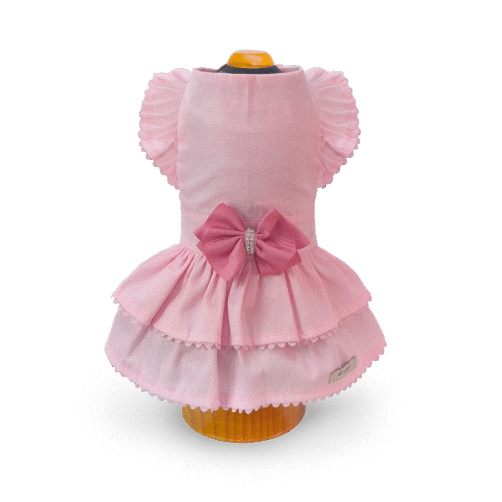 Vestido Petit Poá Rosa